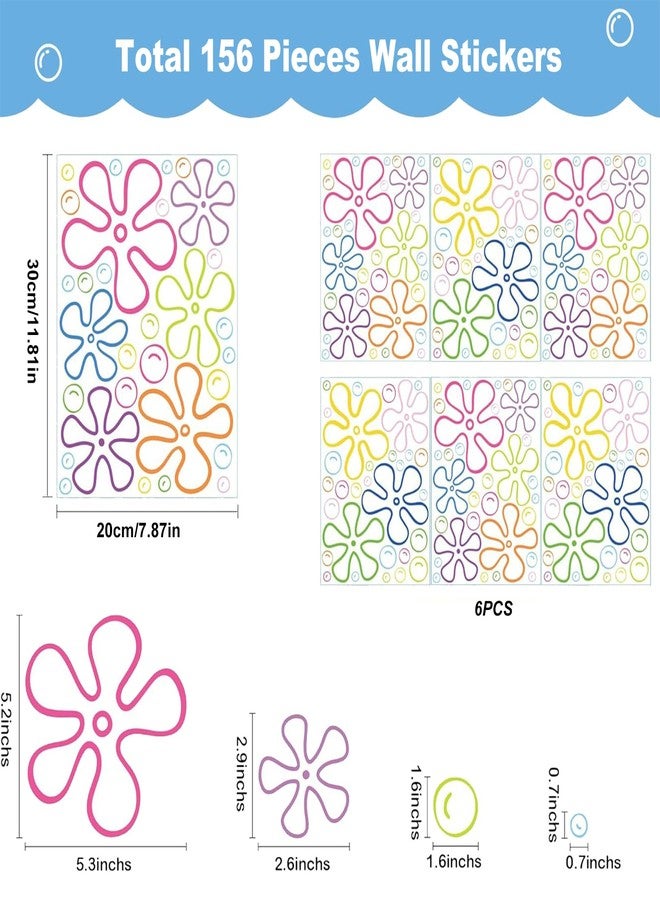 Vozekrod 156PCS Under The Sea Wall Decals – Colorful Bubble & Flower Stickers for Kids Room, Bathroom, Windows, Laptop, Birthday Party Decor – 6 Sheets 30x20cm, Static Cling, Removable, Ocean Theme - Image 2